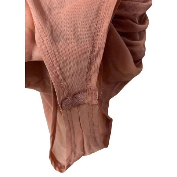 Vera & Lucy Pink Mesh Ruched Bodysuit Size Small Polyester Elastane Women’s - Picture 4 of 8